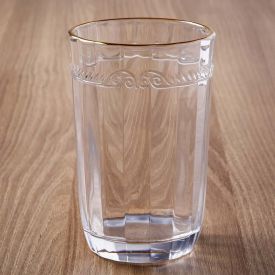 Copo Long Drink Imperial com Filete Dourado Lyor 370Ml - Transparente