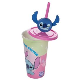 Copo Com Pin Lilo & Stitch Plásutil 500Ml - Rosa