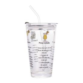 Copo Coqueteleira Lyor De Vidro Com Canudo E Receitas - 450ml