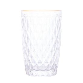 Copo De Vidro Bico De Abacaxi Lyor 330 Ml - Filete Dourado