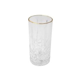 Copo Long Drink Com Filete Dourado Flower Havan Casa - 340ml