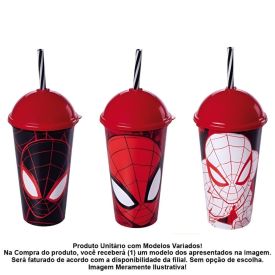 Copo Shake Homem Aranha Plasútil 500 Ml - Sortido