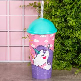 Copo Shake Unicórnio 500Ml Plasútil - Colors