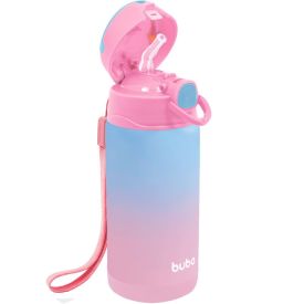Copo Térmico 400Ml Parede Dupla Com Canudo Degrade Buba - Rosa
