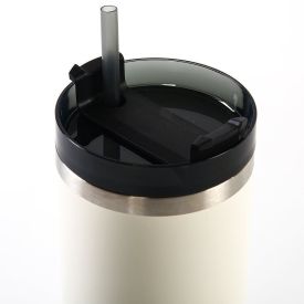 Copo Térmico Com Canudo Plasvale 900Ml - Bege