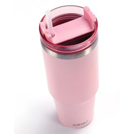 Copo Térmico Com Canudo Rosa Scream Havan Casa - 900Ml