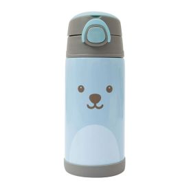 Copo Térmico Infantil Com Canudo Gumy Buba - Azul Claro