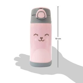 Copo Térmico Infantil Com Canudo Gumy Buba - Rosa Claro