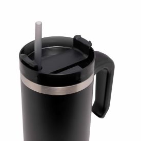 Copo Térmico Slim Com Canudo Wolff 890Ml - Preto