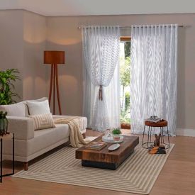 Cortina Para Sala E Quarto 3,50X2,20 M Clássica Pantalla Havan Casa - Branco