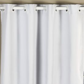 Cortina Para Quarto E Sala  2,60X2,30 M Corta Luz Tecido Brilho Liso - Branco 