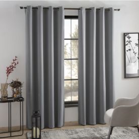 Cortina Para Quarto E Sala 2,60X2,30 M Corta Luz Tecido Havan Casa - Cinza Escuro