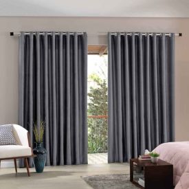 Cortina Corta Luz 5,40X2,80 Tecido Blend Havan Casa - Cinza