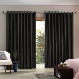 Cortina Corta Luz Tecido Blend 3,00X2,30 M Havan Casa - Preto 