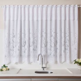 Cortina Para Cozinha De Renda 2,00X1,20M Com Bandô Havan - Branco