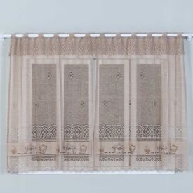 Cortina De Renda Para Cozinha Valencia 2,00X1,20M Havan  - Café Taupe