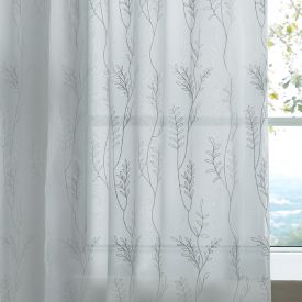 Cortina Para Quarto E Sala 3,00X1,70 M Duplex Firenze Bordada Havan Casa - Branco