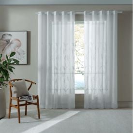 Cortina Duplex Firenze Para Quarto Ou Sala 3,00X2,30 M Bordada Havan Casa - Branco