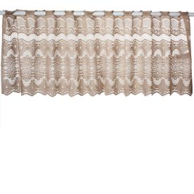 Cortina Em Renda 2,00X60cm Para Cozinha - Arabesco Taupe