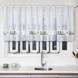 Cortina Valencia Para Cozinha Em Renda 200X80cm Havan - Corujinhas Branco