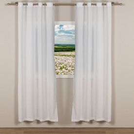 Cortina Para Quarto E Sala Rústica Madri 2,60X2,30 M Havan Casa - Branco