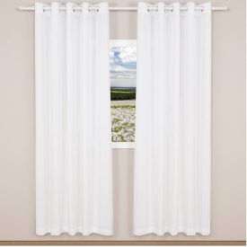 Cortina Para Quarto Ou Sala 4,00X2,30M Rústica Veneza Havan Casa - Branco