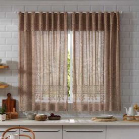 Cortina Valencia Lisa 2,00X1,50 M Havan Casa - Marrom 