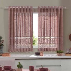 Cortina Valencia Lisa 2,00X1,50 M Havan Casa - Rosa 
