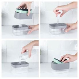 Dispenser Detergente Com Porta Esponja Trium 500Ml - Preto