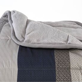 Edredom Casal Dupla Face Napoli Havan Casa - Luca Cinza