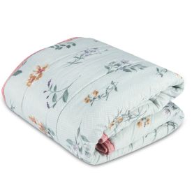 Edredom Casal Plush E Dupla Face Napoli Havan Casa - Floral Verde