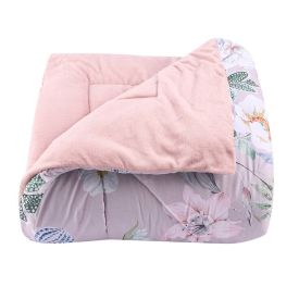Edredom Casal Dupla Face Plush Versátile Havan Casa - Floral Rosa