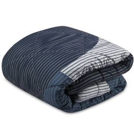 Edredom Casal Dupla Face Plush Versátile Havan Casa - Geométrico Azul