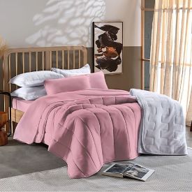 Edredom Casal Malha Dupla Face Havan Casa - Rosa Make