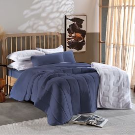 Edredom Casal Malha Dupla Face Havan Casa - Denim