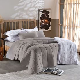 Edredom Casal Malha Dupla Face Havan Casa - Taupe