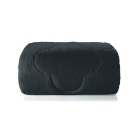 Edredom King 100% Poliéster Elegance Hedrons - Preto