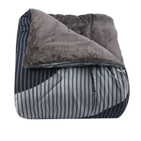 Edredom King Dupla Face Plush Versátile Havan Casa - Geométrico Azul