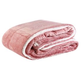 Edredom King Dupla Face Plush E Sherpa Berlim Havan Casa - Rosa
