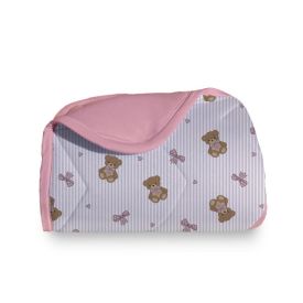 Edredom para Berço Malha 100% Algodão Havan Baby - Urso Rosa