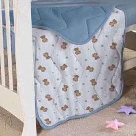 Edredom para Berço Malha 100% Algodão Havan Baby - Urso Azul
