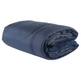 Edredom Queen Dupla Face Plush E Poliéster Napoli Havan Casa - Azul Oceano