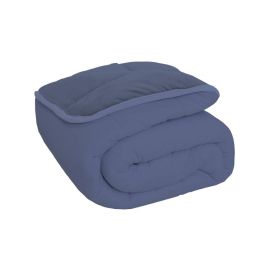 Edredom Queen Plush E Malha Liso Dupla Face Havan Casa - Denim Marinho