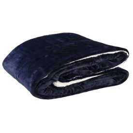 Edredom Queen Dupla Face Plush E Sherpa Berlim Havan Casa - Azul 