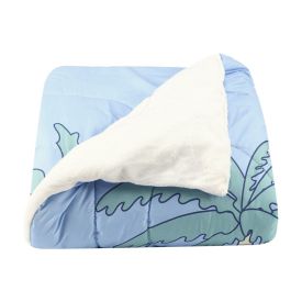 Edredom Solteiro Disney 100% Poliéster Plush Hedrons - Stitch Tropical