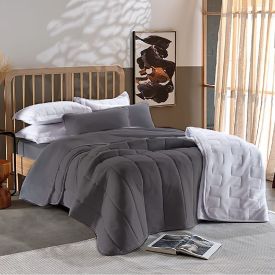 Edredom Solteiro Malha Dupla Face Havan Casa - Cinza