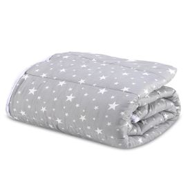 Edredom Solteiro Microfibra 100% Poliéster Kids Solecasa - Estrelas Cinza