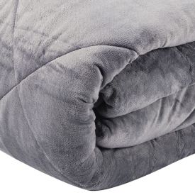 Edredom Solteiro Plush Inove Provence Havan Casa - Cinza Ardósia