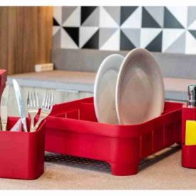 Escorredor De Louças Trium Martiplast - Vermelho