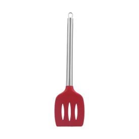 Espátula Vazada Silicone com Cabo Inox Havan Casa 35Cm - Vermelho
